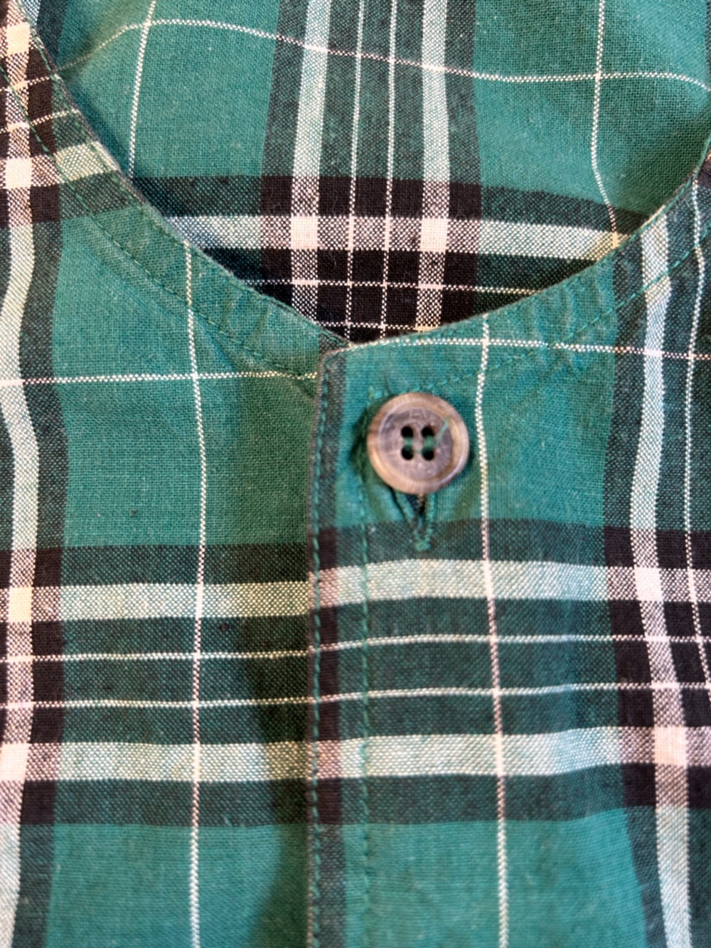 VTG 90s Esprit Plaid Pinafore Dress Green Drop Waist Med Cottagecore Grunge - Picture 7 of 11